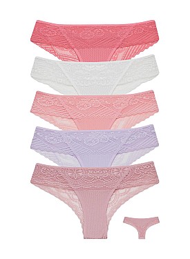 Donella 5-Piece Colorful Lace Women's Panties - 991202 - Colorful