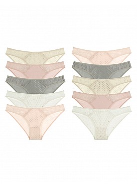 Donella 10-Piece Women's Panties with Colorful Lace Edges - 21104001 - Colorful